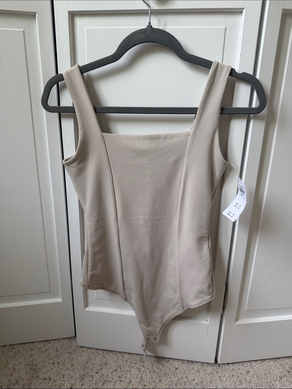 NWT Abercrombie & Fitch Square-Neck Shaping Bodysuit in Cream